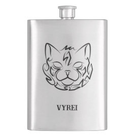 Schwarz-Weiß-Stammkatze Flachmann