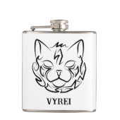 Schwarz-Weiß-Stammkatze Flachmann (Vorderseite)