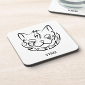 Schwarz-Weiß-Stammkatze Getränkeuntersetzer (Linke Seite)