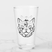 Schwarz-Weiß-Stammkatze Glas (Rückseite)