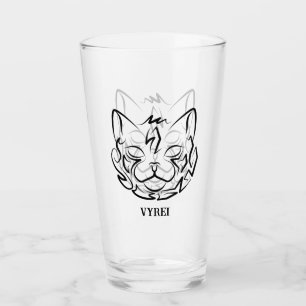 Schwarz-Weiß-Stammkatze Glas