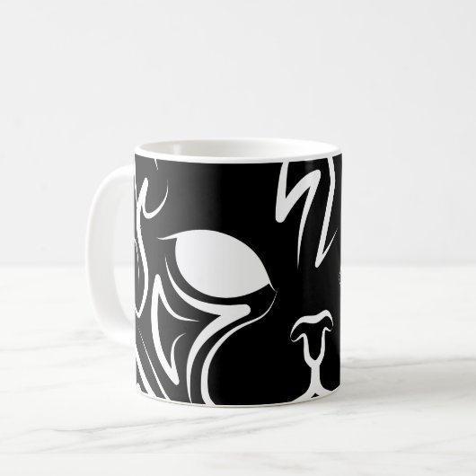 Schwarz-Weiß-Stammkatze Kaffeetasse (Vorderseite Links)