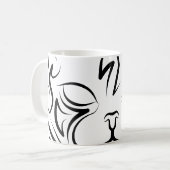Schwarz-Weiß-Stammkatze Kaffeetasse (Vorderseite Links)