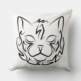 Schwarz-Weiß-Stammkatze Kissen