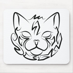 Schwarz-Weiß-Stammkatze Mousepad