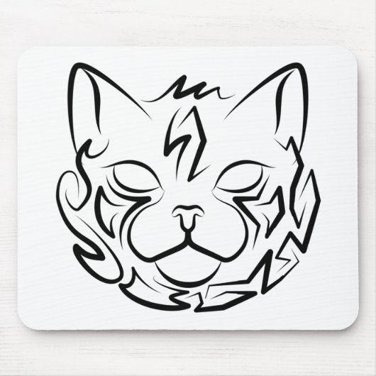 Schwarz-Weiß-Stammkatze Mousepad (Vorne)