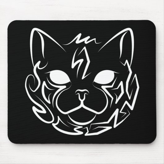 Schwarz-Weiß-Stammkatze Mousepad (Vorne)