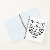 Schwarz-Weiß-Stammkatze Notizblock (Innenseite)