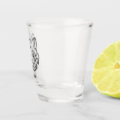 Schwarz-Weiß-Stammkatze Schnapsglas (Rechts)