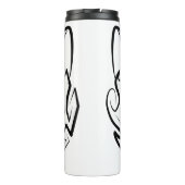 Schwarz-Weiß-Stammkatze Thermosbecher (Rückseite)