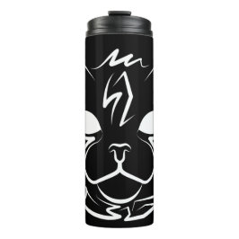 Schwarz-Weiß-Stammkatze Thermosbecher