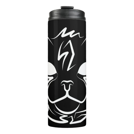 Schwarz-Weiß-Stammkatze Thermosbecher (Vorderseite)