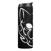 Schwarz-Weiß-Stammkatze Thermosbecher (Nach links gedreht)