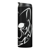Schwarz-Weiß-Stammkatze Thermosbecher (Nach rechts gedreht)