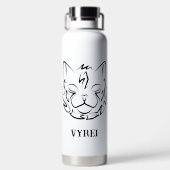 Schwarz-Weiß-Stammkatze Trinkflasche (Rückseite)