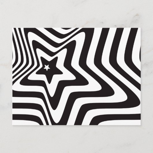 Schwarz-Weiß-Star-Illusion Postkarte - Optisch (Vorderseite)