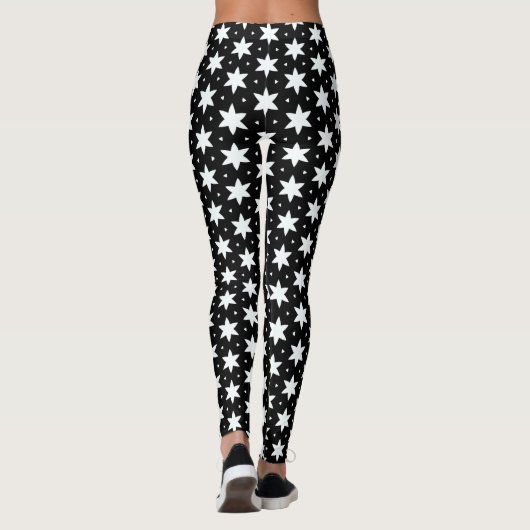 Schwarz-Weiß-Star-Leggings Leggings (Rückseite)