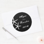 Schwarz-Weiß-Starfish Gefälligkeitskleber Runder Aufkleber (Umschlag)