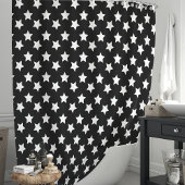 Schwarz-Weiß-Stars Duschvorhang