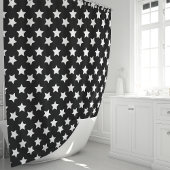 Schwarz-Weiß-Stars Duschvorhang