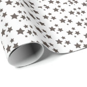 Schwarz-Weiß-Stars Modernes Design Umschlagpapier Geschenkpapier (Rolleneckpunkt)
