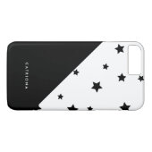 Schwarz-Weiß-Stars Patten Personalisiert Case-Mate iPhone Hülle (Rückseite (Horizontal))
