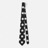 Schwarz-Weiß-Stars Retro Neck Tie Krawatte (Vorderseite)
