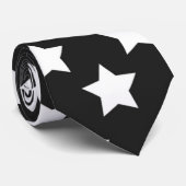 Schwarz-Weiß-Stars Retro Neck Tie Krawatte (Gerollt)