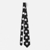 Schwarz-Weiß-Stars Retro Neck Tie Krawatte (Rückseite)
