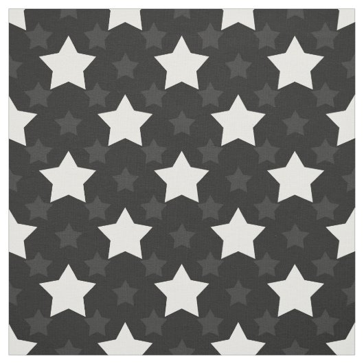 Schwarz-weiß Stars Textil Stoff (Muster)