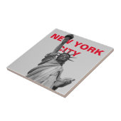 Schwarz-Weiß-Statue der Freiheit New York City Fliese (Seite)