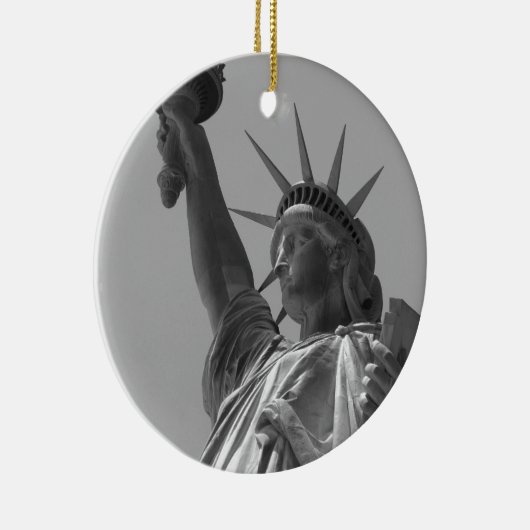 Schwarz-Weiß-Statue der Freiheit New York City Keramik Ornament (Rechts)
