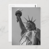 Schwarz-Weiß-Statue der Freiheit New York City Postkarte (Vorne/Hinten)