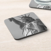 Schwarz-Weiß-Statue der Freiheit New York City Untersetzer (Linke Seite)