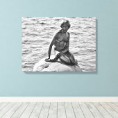 Schwarz-Weiß-Statue Leinwanddruck (Insitu (Holzboden))