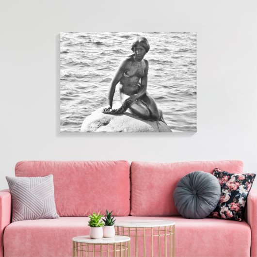 Schwarz-Weiß-Statue Leinwanddruck (Insitu (Wohnzimmer))