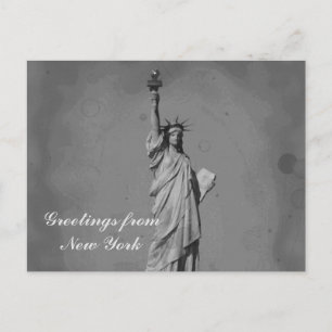 Schwarz-Weiß-Statue of Liberty NYC New York City Postkarte