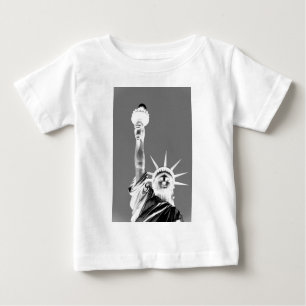 Schwarz-Weiß-Statuen der Freiheit New York City Baby T-shirt