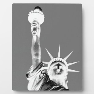 Schwarz-Weiß-Statuen der Freiheit New York City Fotoplatte