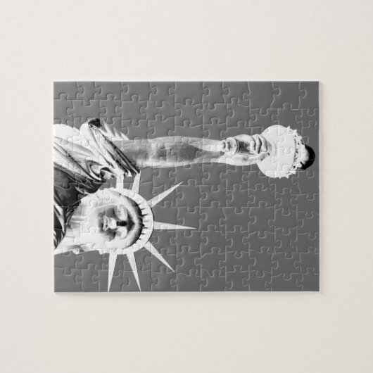 Schwarz-Weiß-Statuen der Freiheit New York City Puzzle (Horizontal)