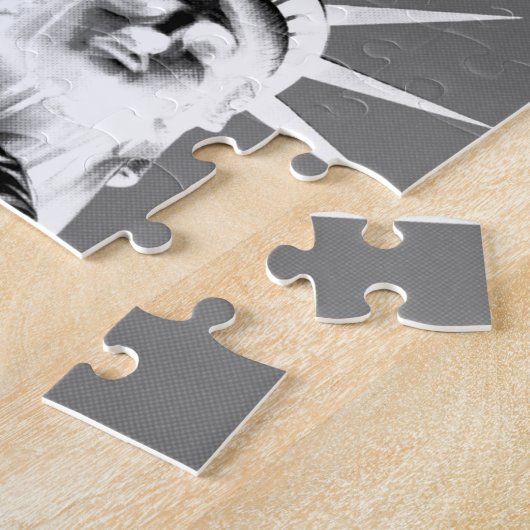 Schwarz-Weiß-Statuen der Freiheit New York City Puzzle (Seite)