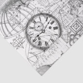 Schwarz-Weiß-Steampunk und Skriptgewebe Seidenpapier (Ausschnitt)