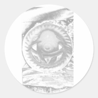 Schwarz-Weiß-Stein Runder Aufkleber