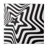 Schwarz-Weiß-Stern-Illusion Fliese (Vorderseite)