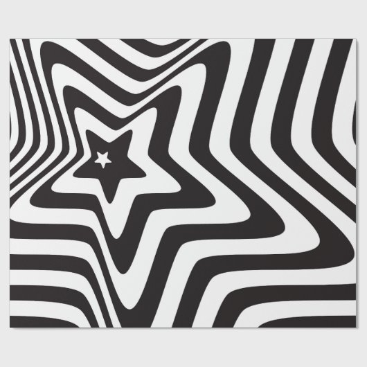 Schwarz-Weiß-Stern-Illusion Geschenkpapier (Flach)
