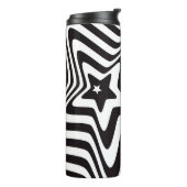 Schwarz-Weiß-Stern-Illusion Thermosbecher (Nach links gedreht)