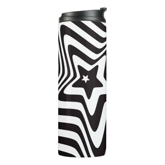 Schwarz-Weiß-Stern-Illusion Thermosbecher (Nach links gedreht)
