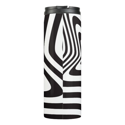 Schwarz-Weiß-Stern-Illusion Thermosbecher (Rückseite)