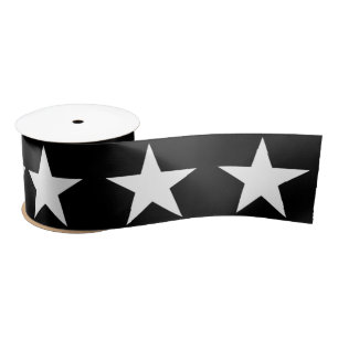 Schwarz-Weiß-Stern Satinband