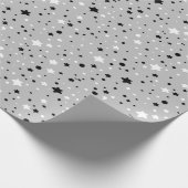 Schwarz-Weiß-Sterne auf Grau Geschenkpapier (Ecke)